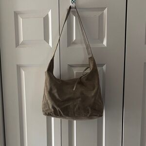 Everyday Suede Hobo Bag in Taupe